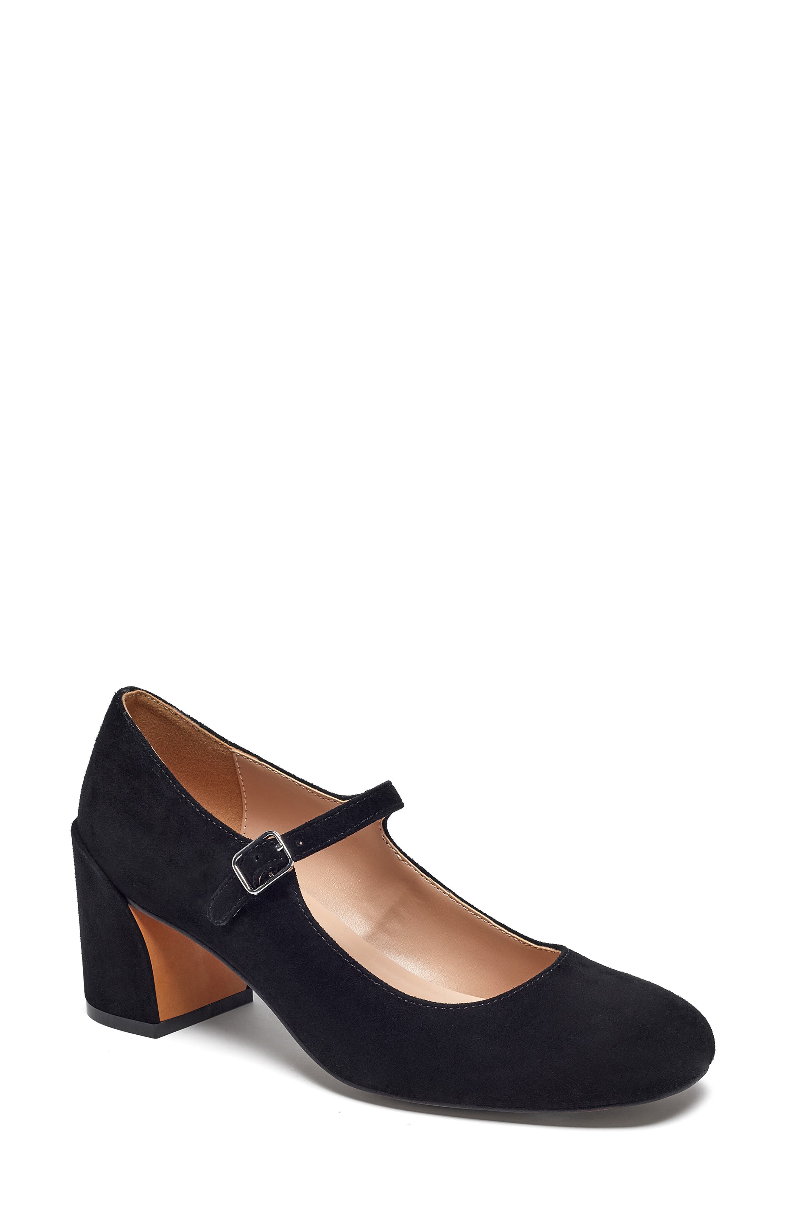 Korin Block Heel Mary Jane Pump, Main, color, BLACK SUEDE