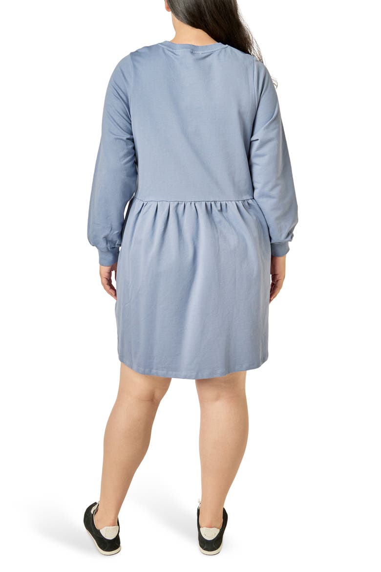 Asymmetrical Seam Knit Long Sleeve Dress, Alternate, color, DUSTY BLUE