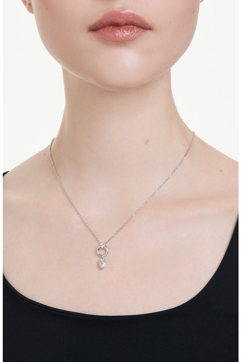 Mesmera Pendant Necklace, Alternate, color, RHODIUM/ WHITE