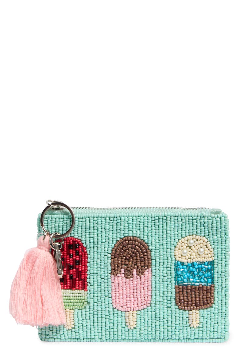 Ice Cream Pops Beaded Coin Pouch, Main, color, MULTI