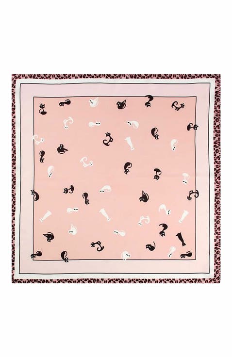Pure Silk Printed Designer Square Scarf