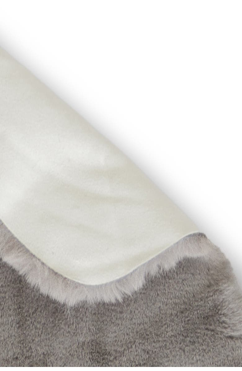 LUXE Faux Fur Throw 2' X 3' - Grey, Alternate, color,