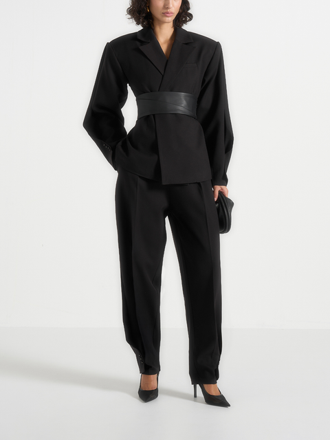 Sophie Wool Twist Leg Tailored Trousers