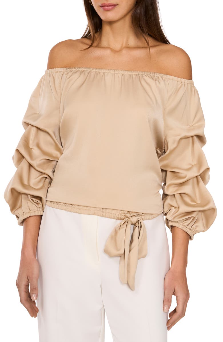 Vince Camuto Off the Shoulder Bubble Sleeve Top, Main, color, 