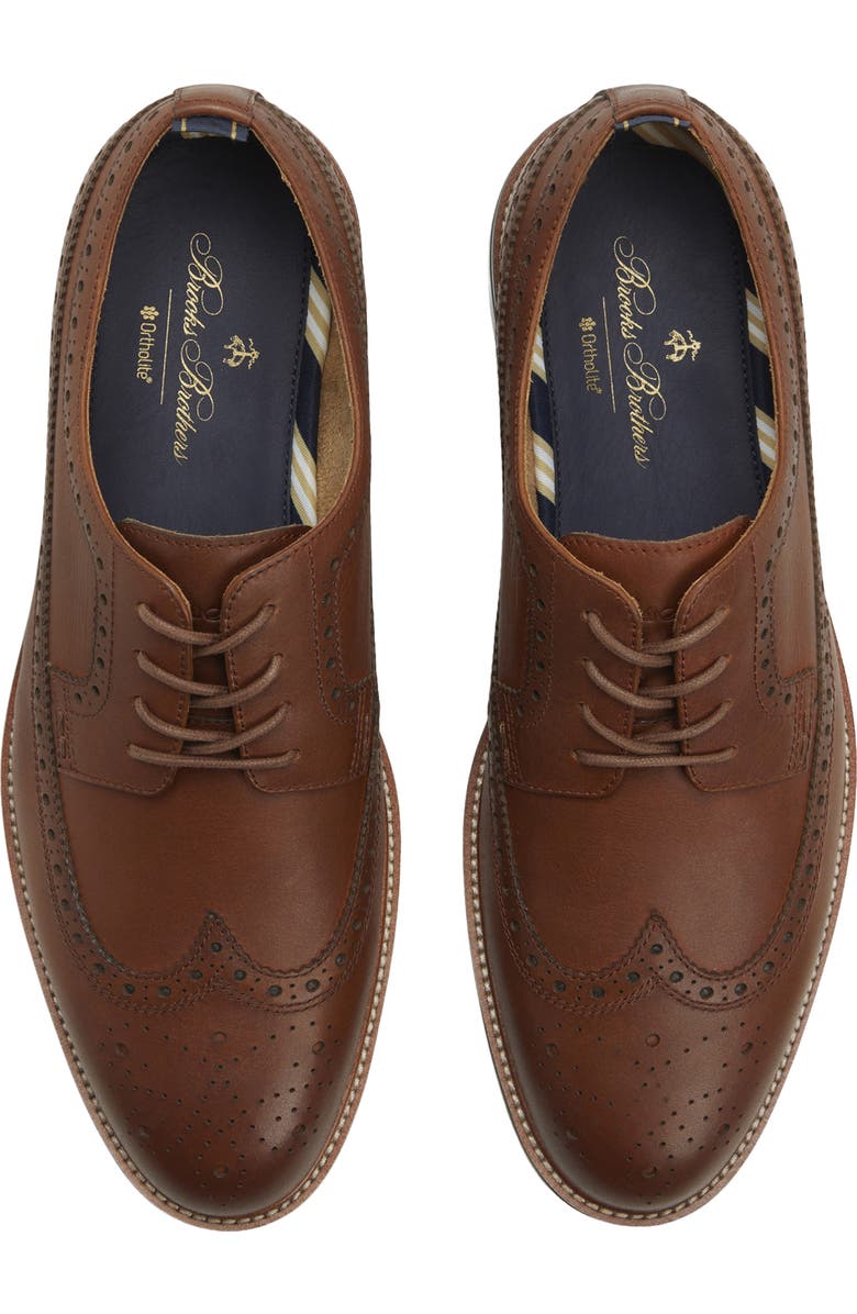 Brooks Brothers Brookfield Brogue Oxford, Alternate, color, Brown