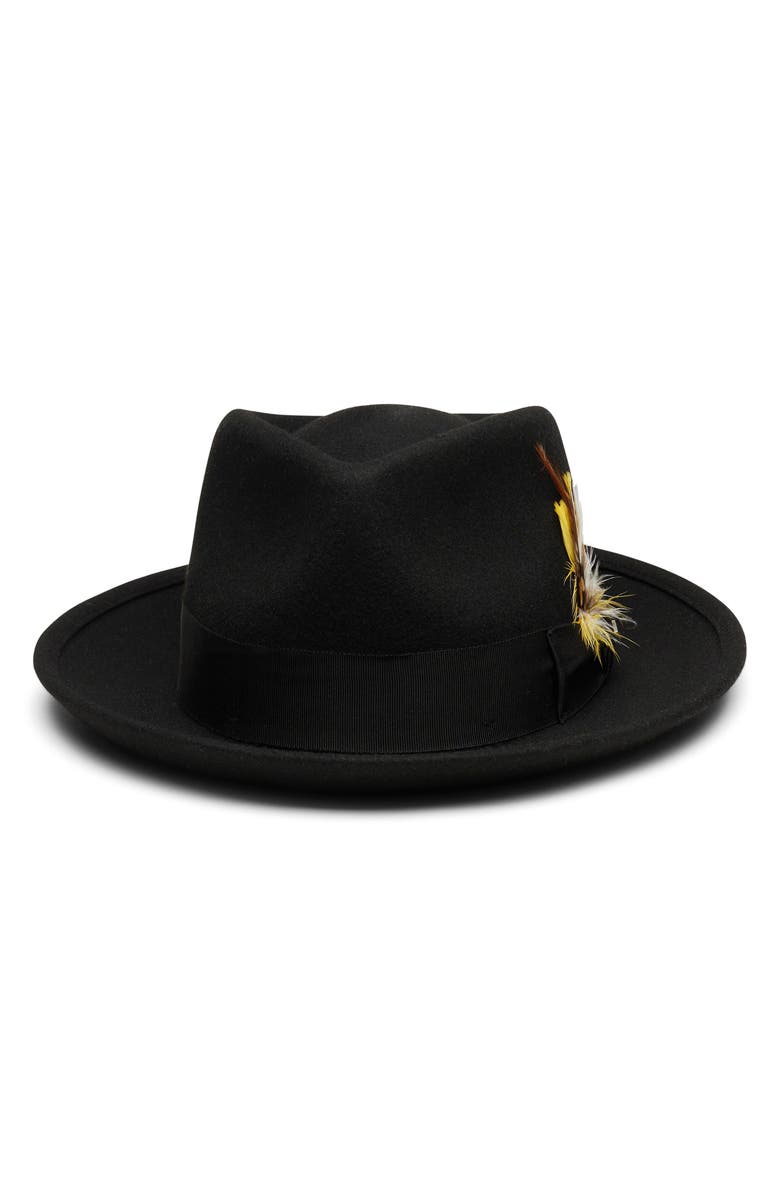 Wyeth Wool Fedora Hat, Alternate, color, Black
