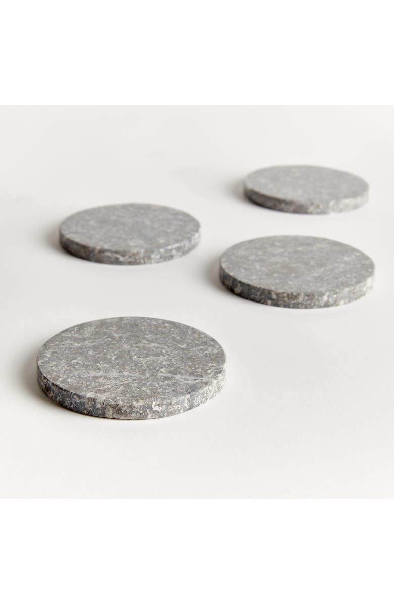 Napa Home & Garden Marcello Coasters, Set of 4 - Gray Marble - Unique Veining, Alternate, color, Gray