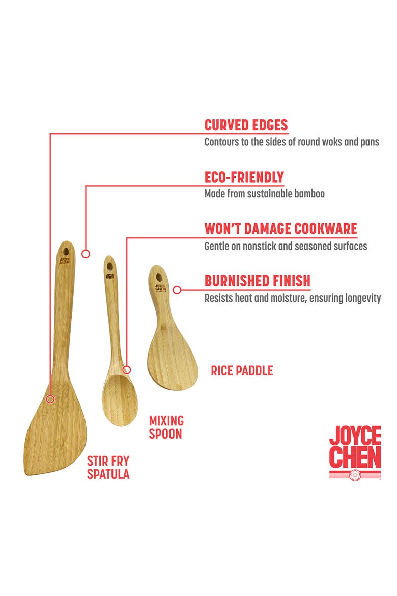 Burnished Wok Utensils, 3-Piece Stir Fry Set, Alternate, color, Bamboo