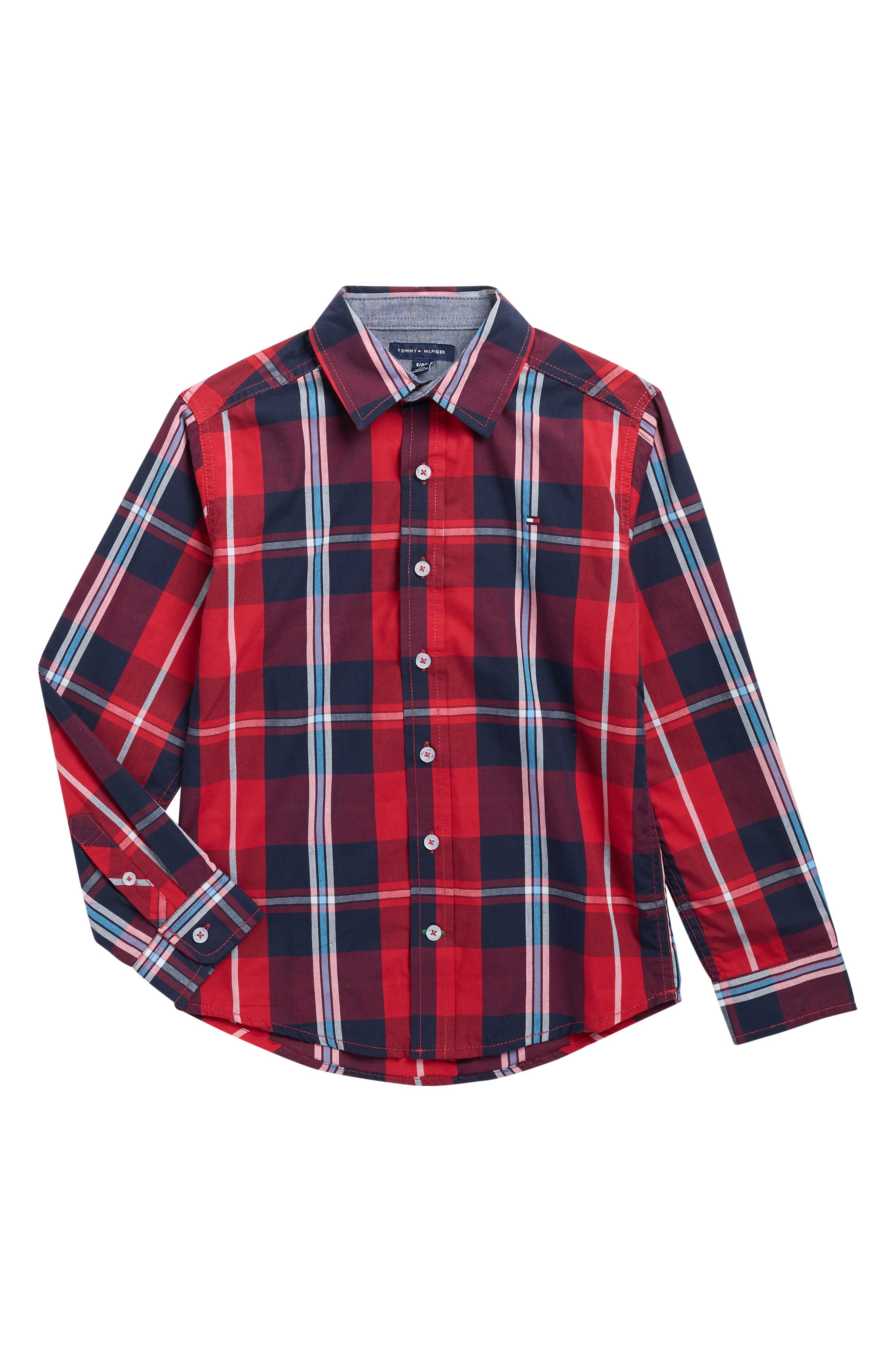 Tommy Hilfiger Kids' Exploded Plaid Button-Up Shirt