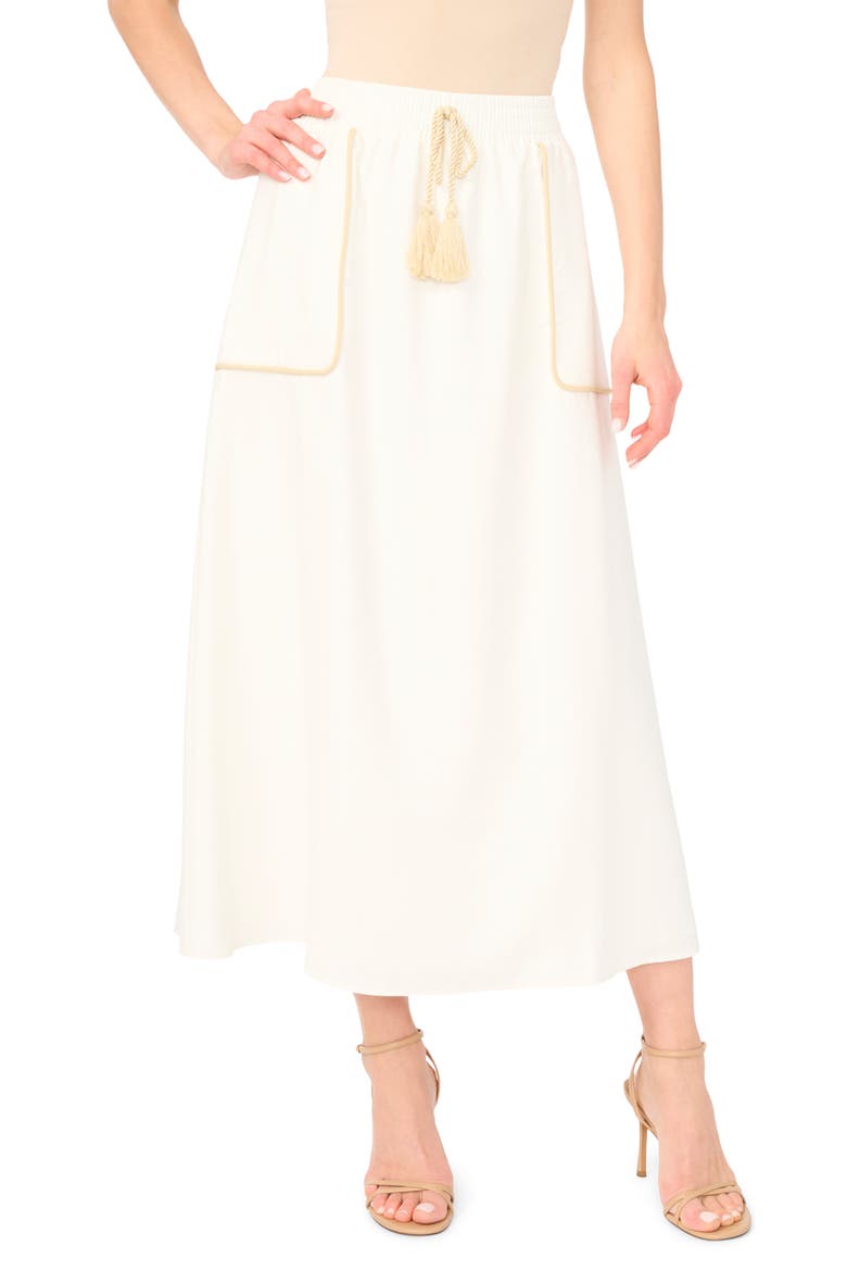 Rope Trim Maxi Skirt, Main, color, SNOW WHITE