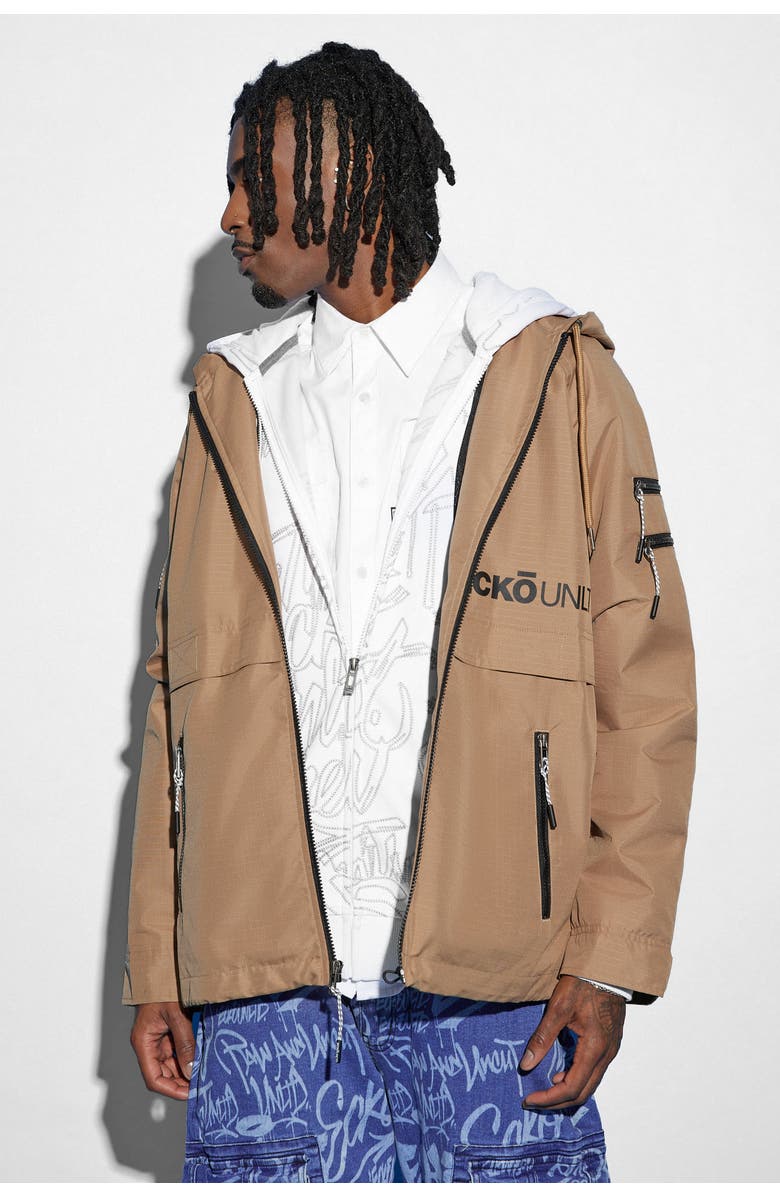 Ecko Unltd. Men's Nylon Ripstop Anorak, Main, color, Dk Khaki