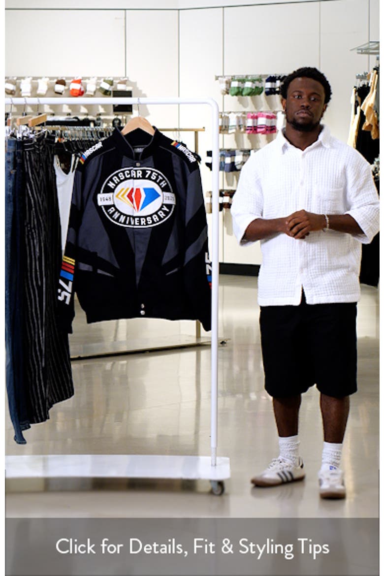 Men's JH Design Black NASCAR 75th Anniversary Twill Uniform Full-Snap Jacket video