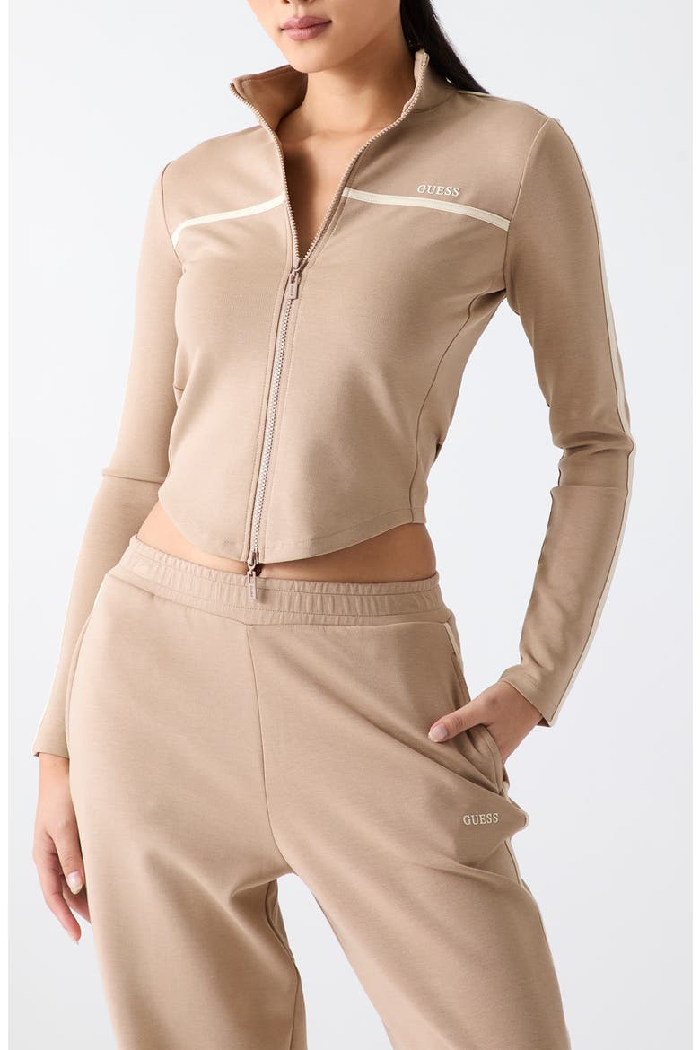 Jasmine Crop Zip Sweatshirt, Main, color, NATURAL
