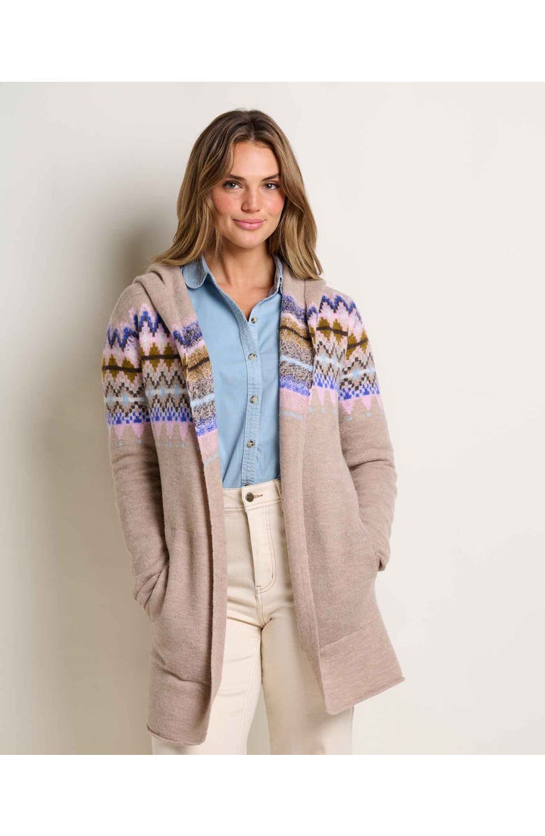 Toad & Co Merino Heartfelt Hoodie, Main, color, London Fog Fair Isle