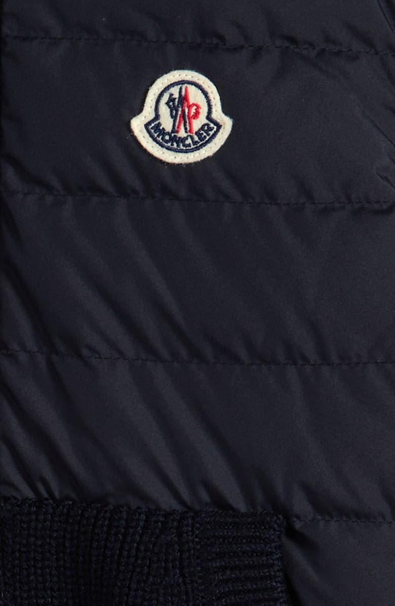Moncler Kids' Wool Knit & Quilted Down Cardigan, Alternate, color, 