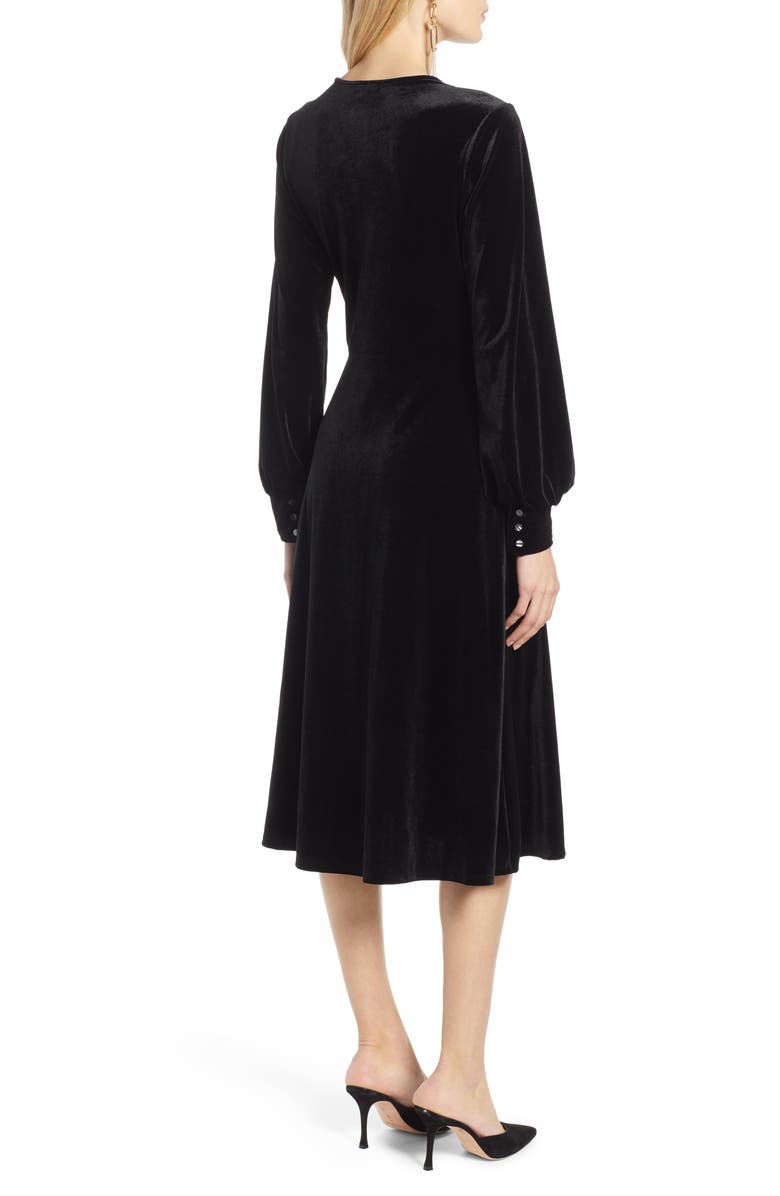 Halogen<sup>®</sup> Velvet Faux Wrap Dress, Alternate, color, 