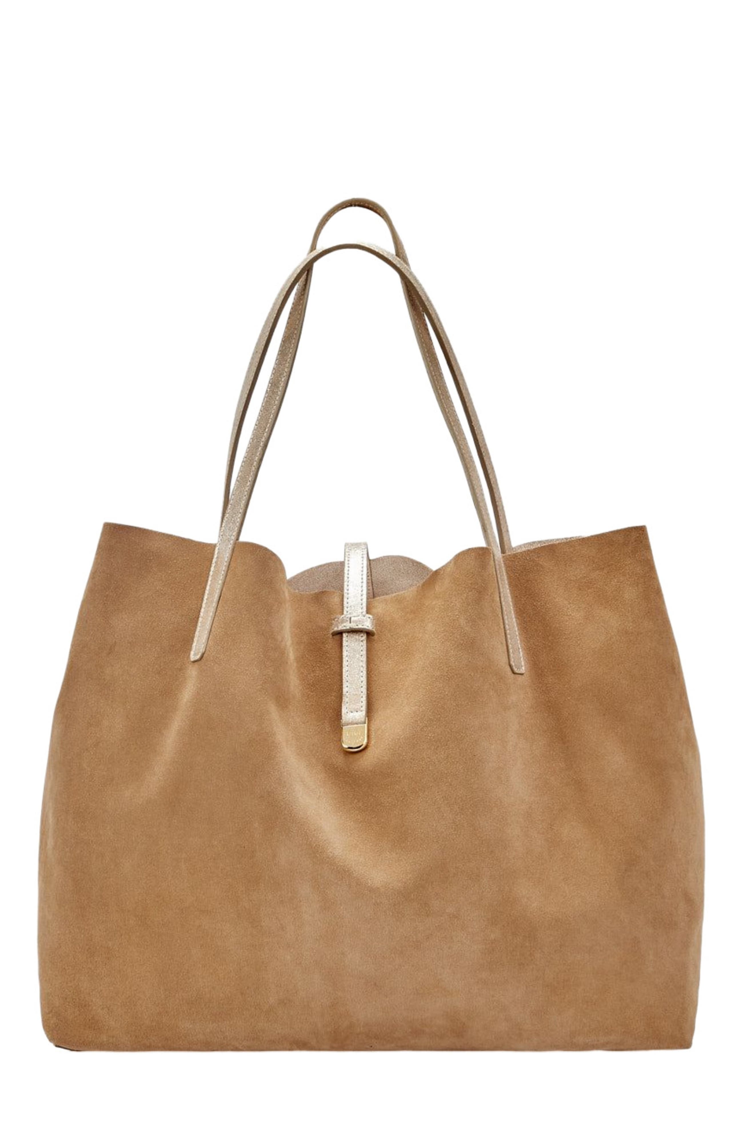 GiGi New York Reversible Luna Tote, Main, color, Platinum Metallic