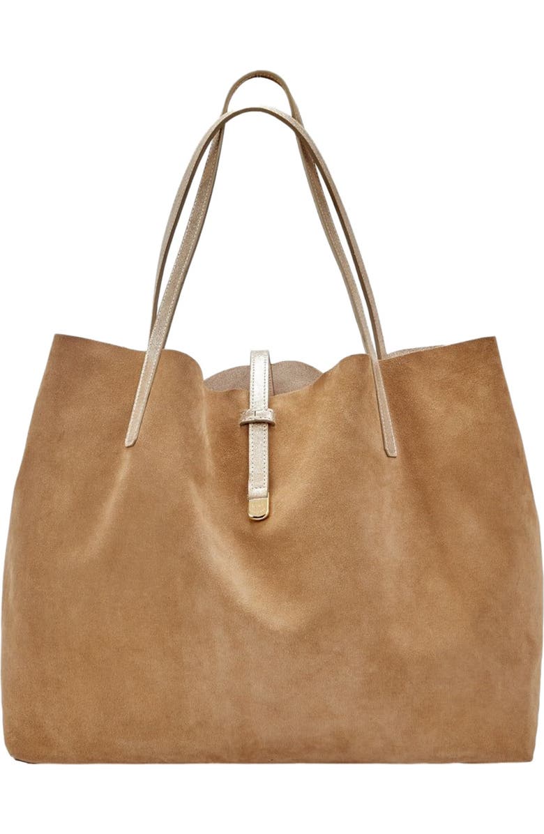 GiGi New York Reversible Luna Tote, Main, color, Platinum Metallic