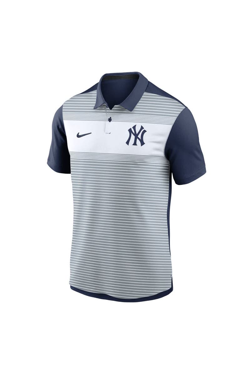 Nike Men's Nike White/Navy New York Yankees Vapor Striped Performance Polo, Alternate, color, White