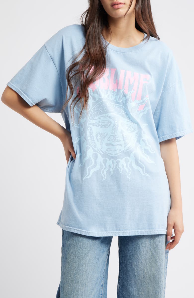 Merch Traffic Sublime Classic Logo Cotton Graphic T-Shirt, Main, color, Blue