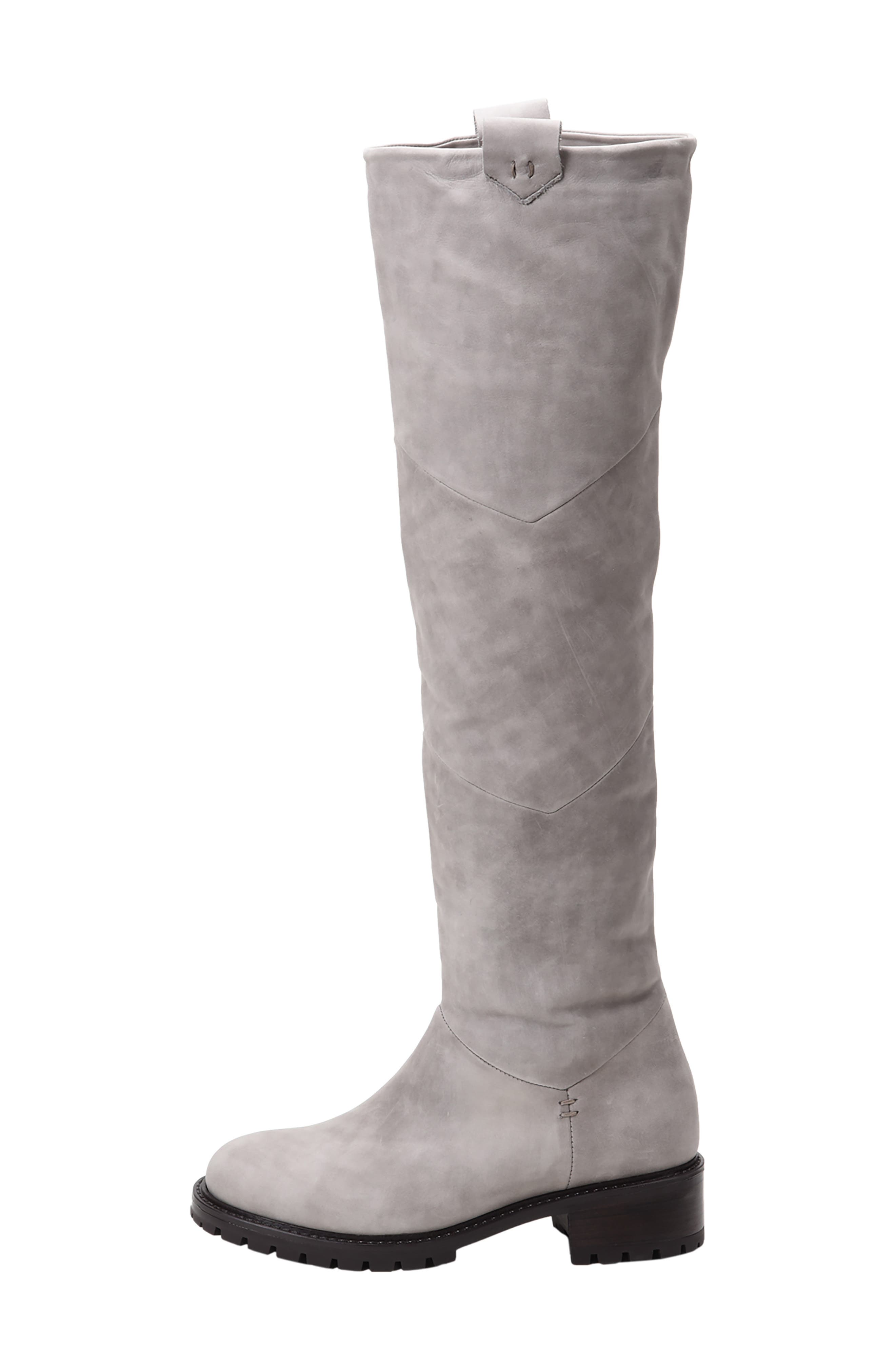 Elena Weatherproof Genuine Shearling Lined Knee High Boot, Alternate, color, MORNING DOVE LEATHER