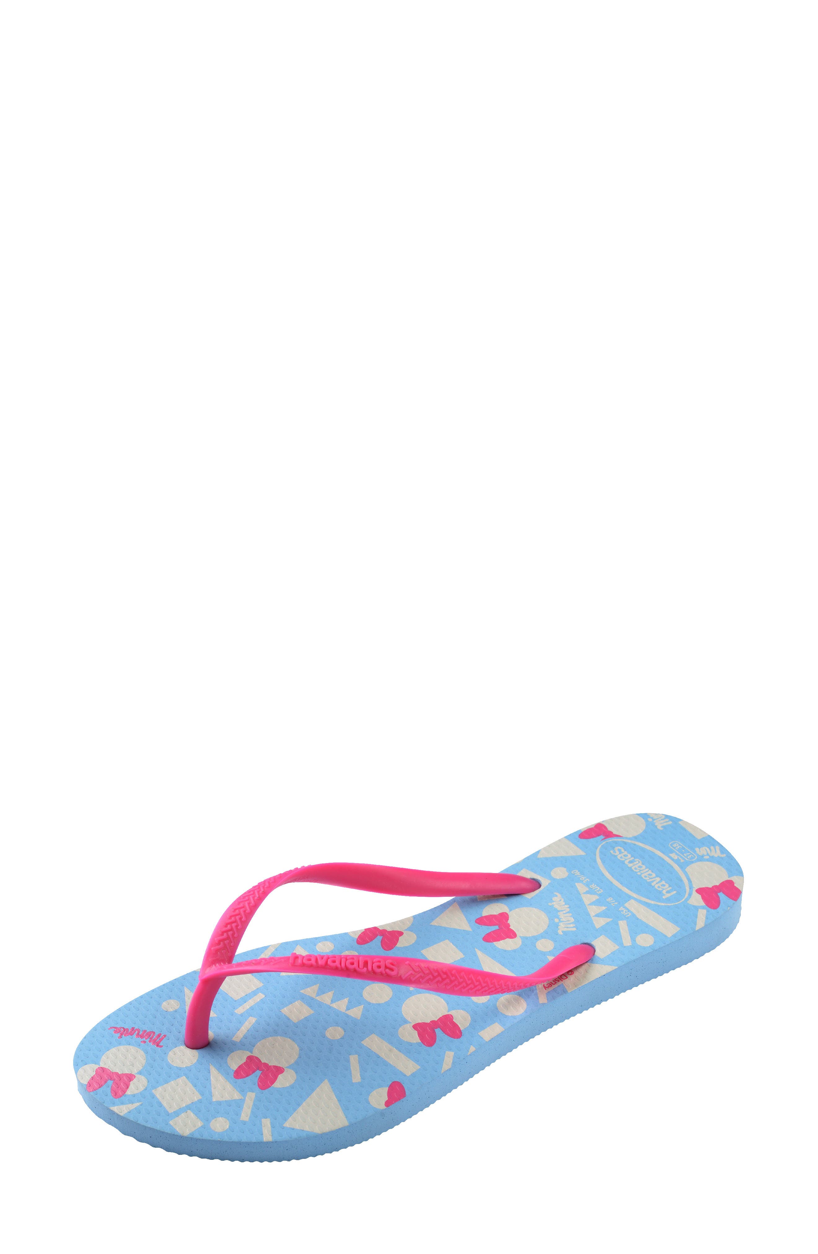 x Disney Slim Flip Flop, Alternate, color, BLUE/ PINK