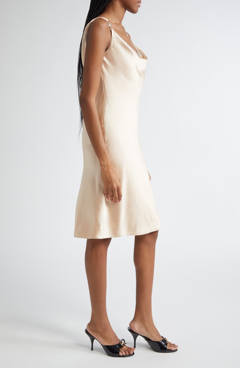 Versace Drape Neck Satin Cocktail Dress, Alternate, color,