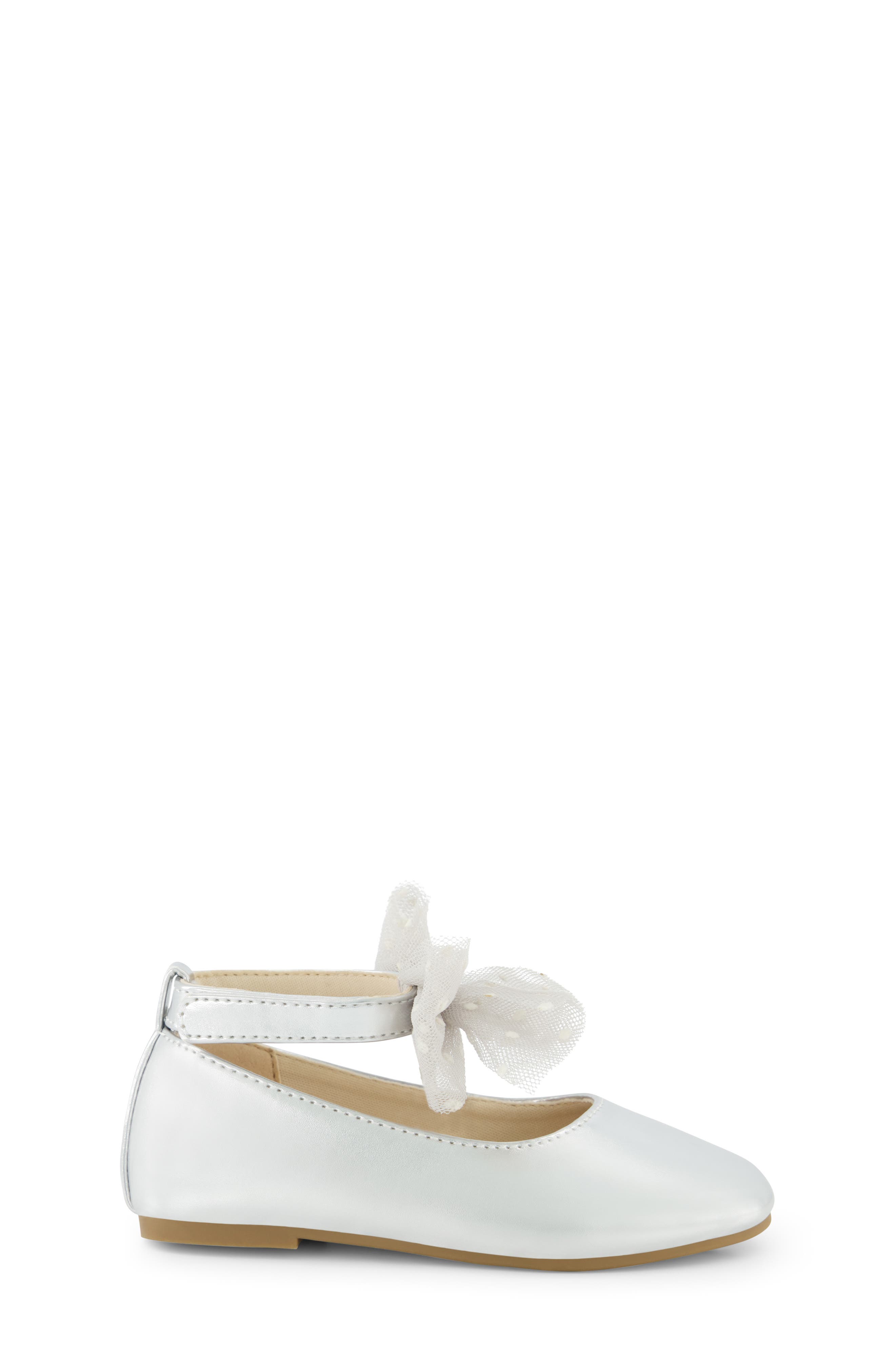 Kids' Amy Tulle Mary Jane Ballet Flat, Alternate, color, SILVER