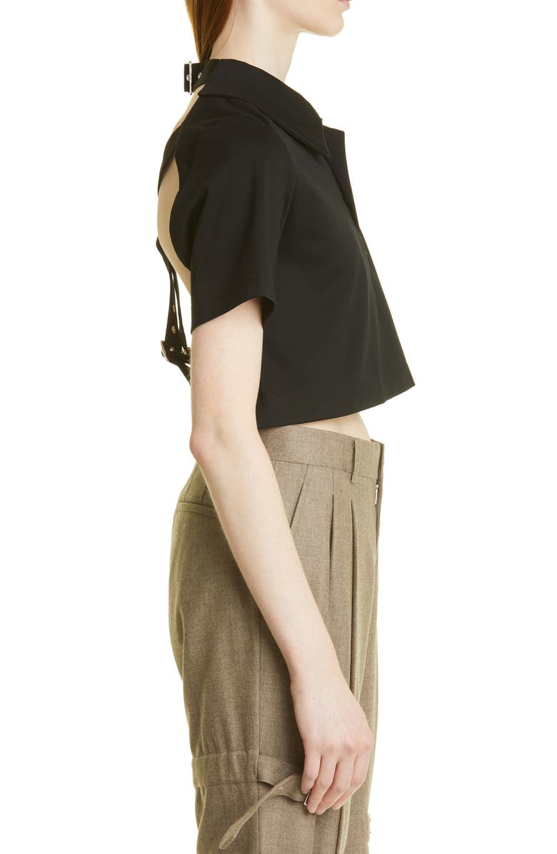 Noir Kei Ninomiya Strap Back Cotton Ponte Top, Alternate, color,