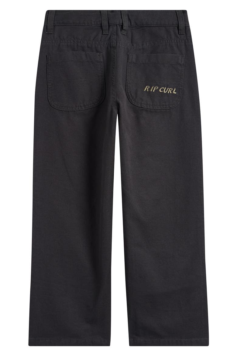 Kids' Hyped Canvas Straight Leg Pants, Alternate, color, WASHED BLACK