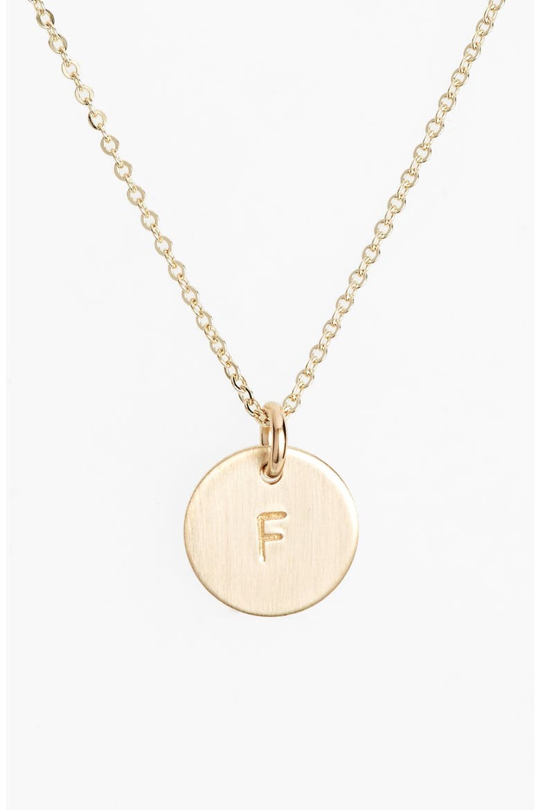 14k-Gold Fill Initial Mini Circle Necklace, Main, color, 14K GOLD FILL F