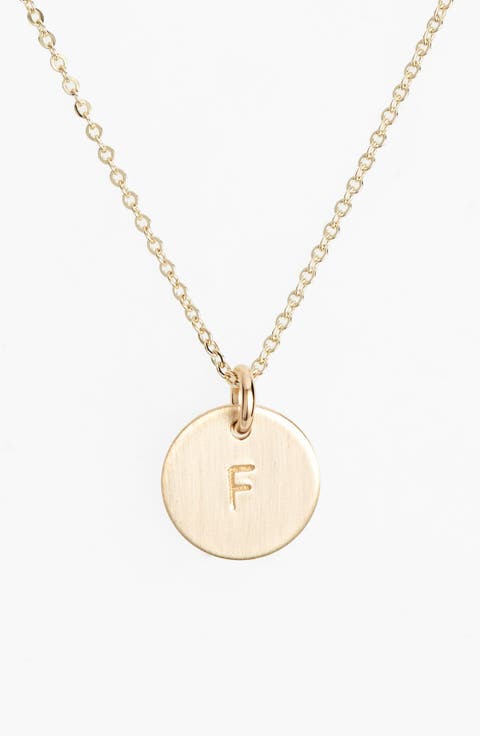 14k-Gold Fill Initial Mini Circle Necklace