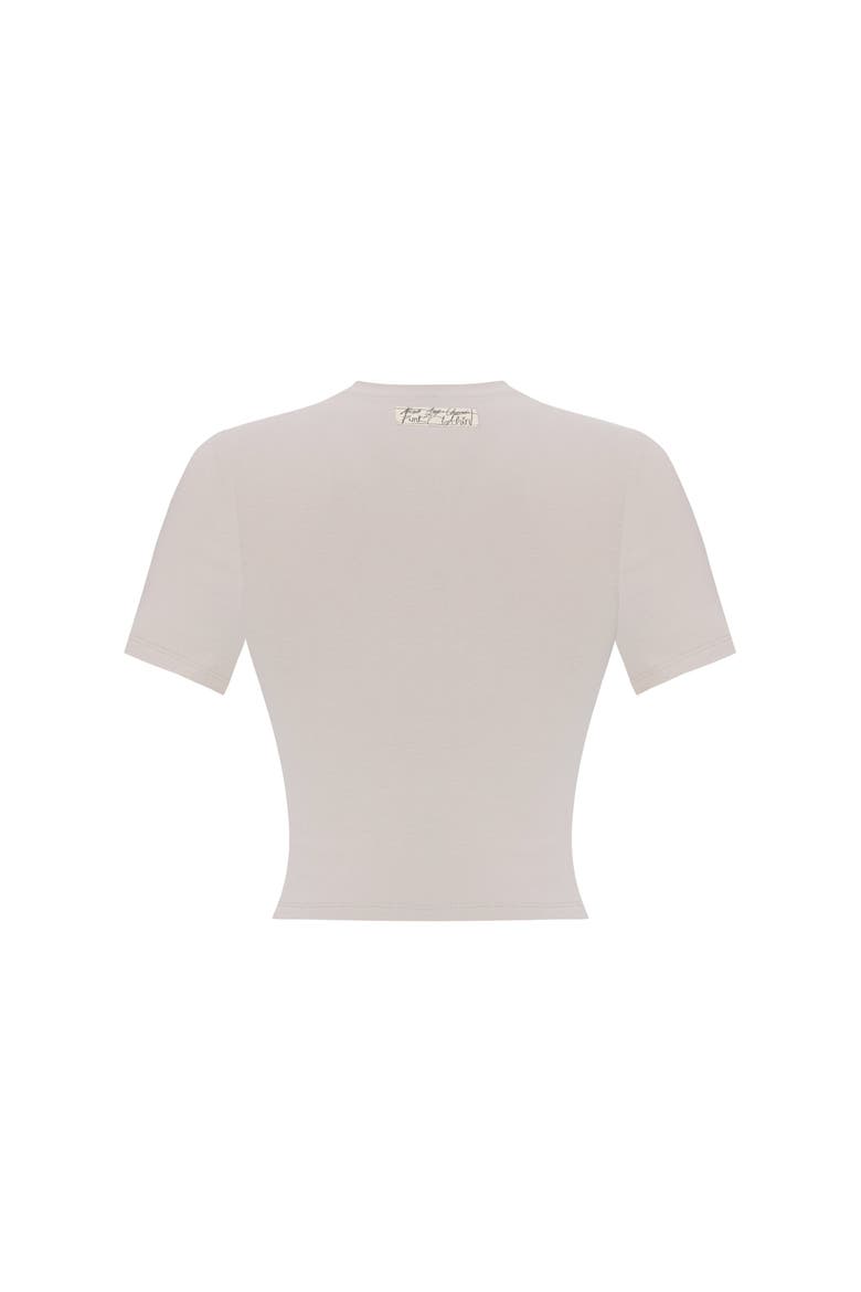 Cotton Slim Fit Crop Tee, Alternate, color, beige