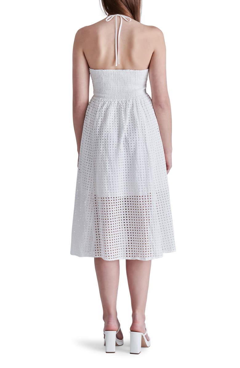 Steve Madden Denise Eyelet Cotton Halter Midi Dress, Alternate, color, 