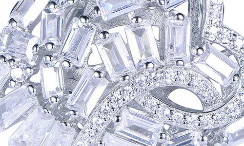 Suzy Levian Cubic Zirconia Cluster Heart Stud Earrings