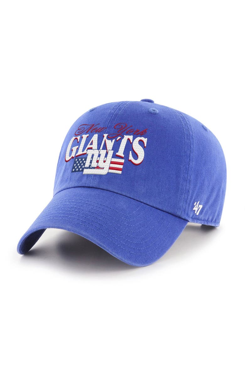 Men's '47 Royal New York Giants American Flag Clean Up Adjustable Hat, Main, color, Royal