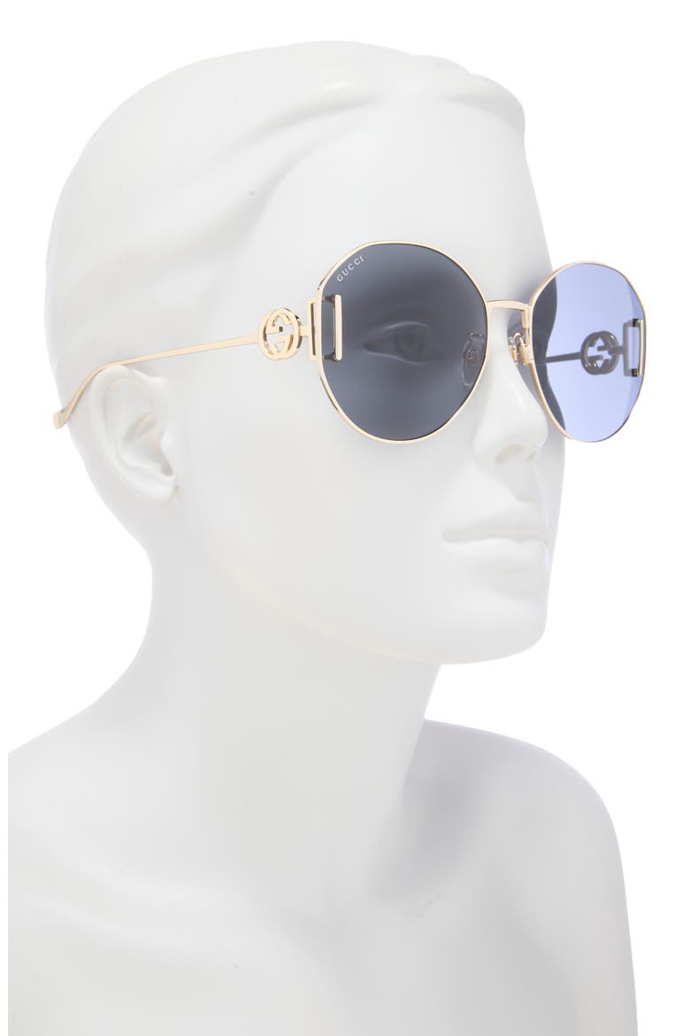 Novelty 63mm Round Sunglasses, Alternate, color, GOLD GOLD GREY