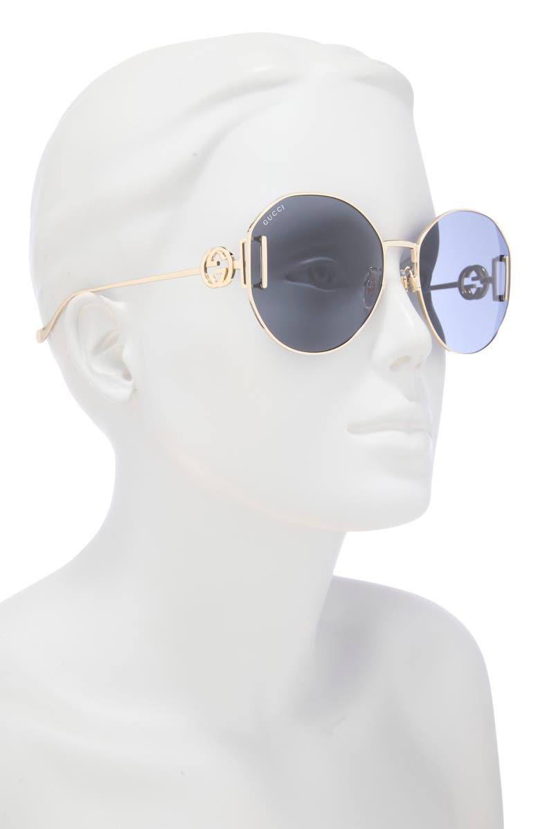 Gucci Novelty 63mm Round Sunglasses, Alternate, color,