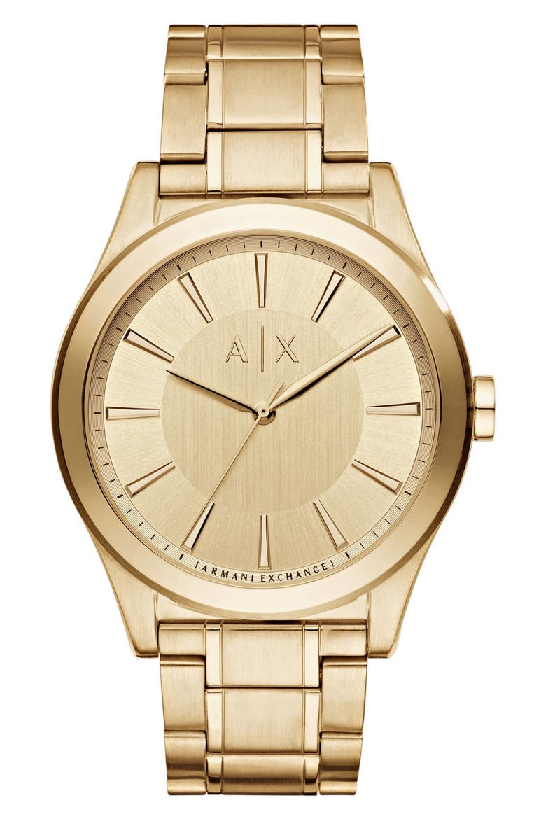 Bracelet Watch, 44mm, Main, color, GOLD/ GOLD