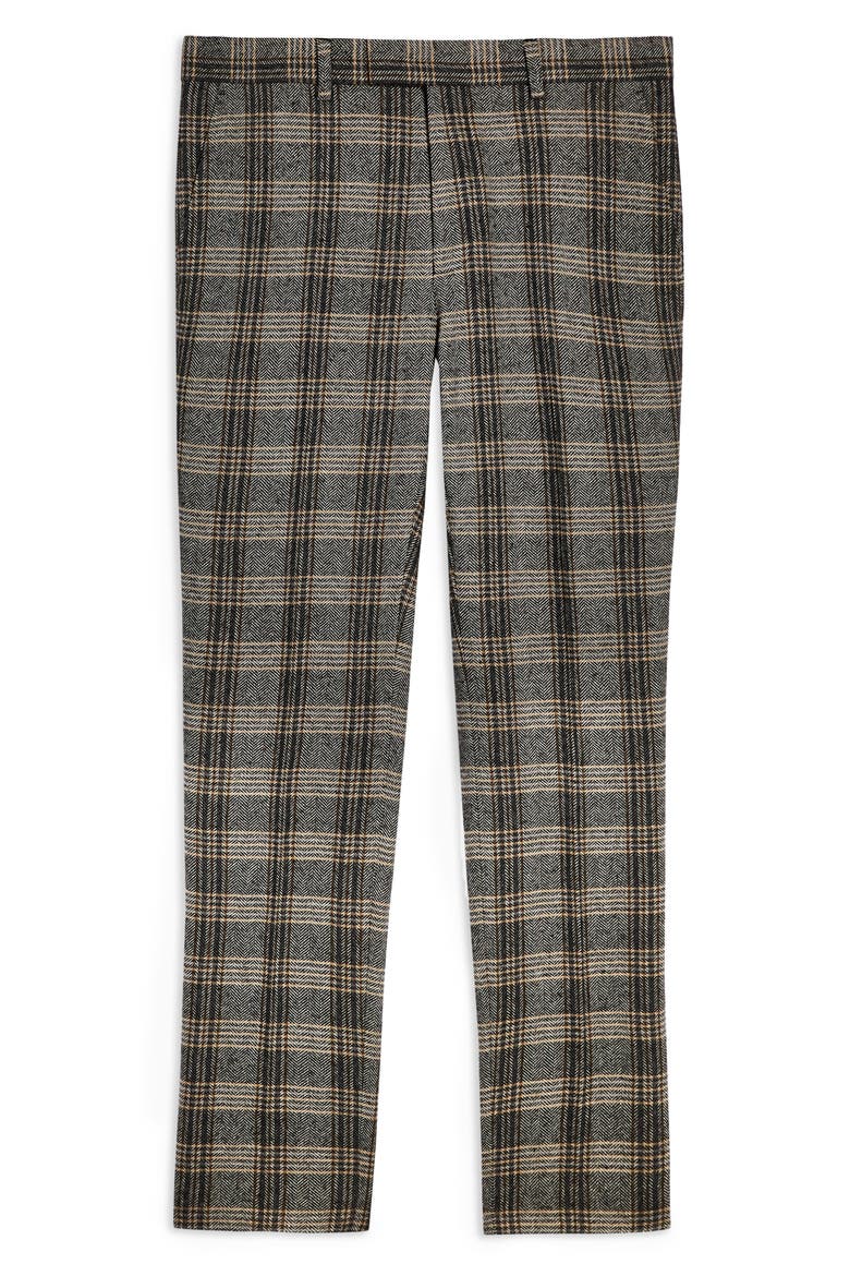 Juice Skinny Fit Plaid Herringbone Pants, Alternate, color, GREY MULTI