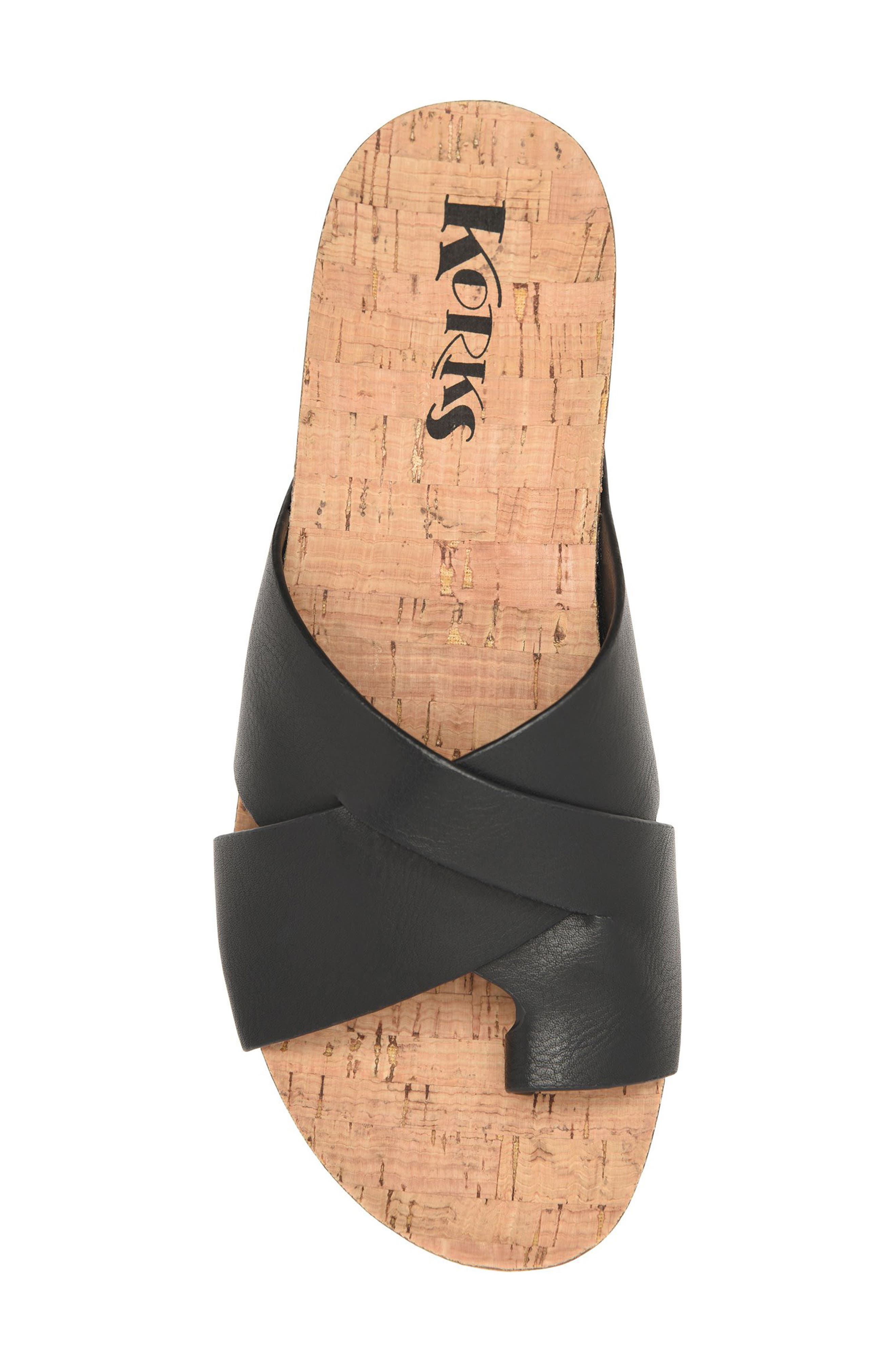 KORKS Micha Toe Post Sandal, Alternate, color, Black