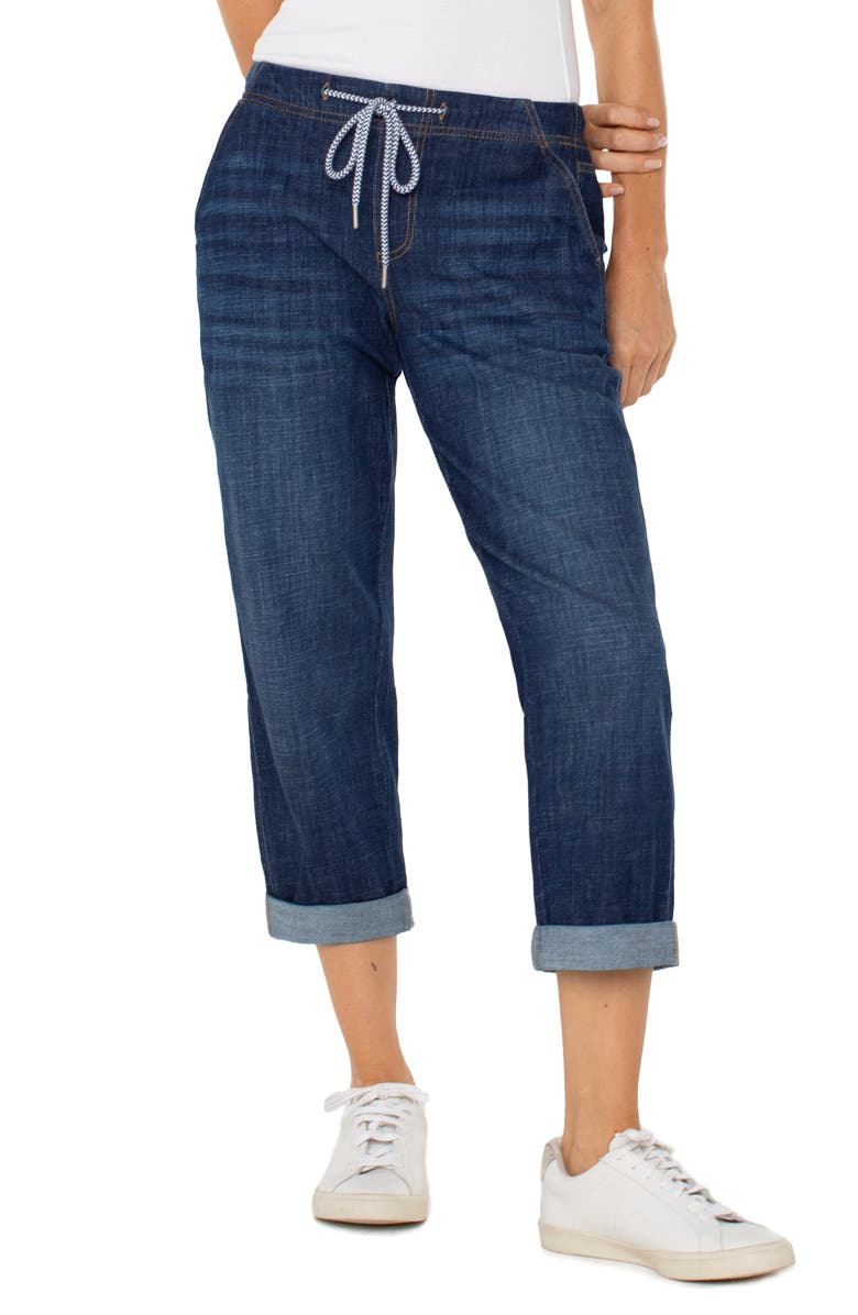 Liverpool Los Angeles The Rascal Drawstring Cuffed Pull-On Jeans, Alternate, color, 