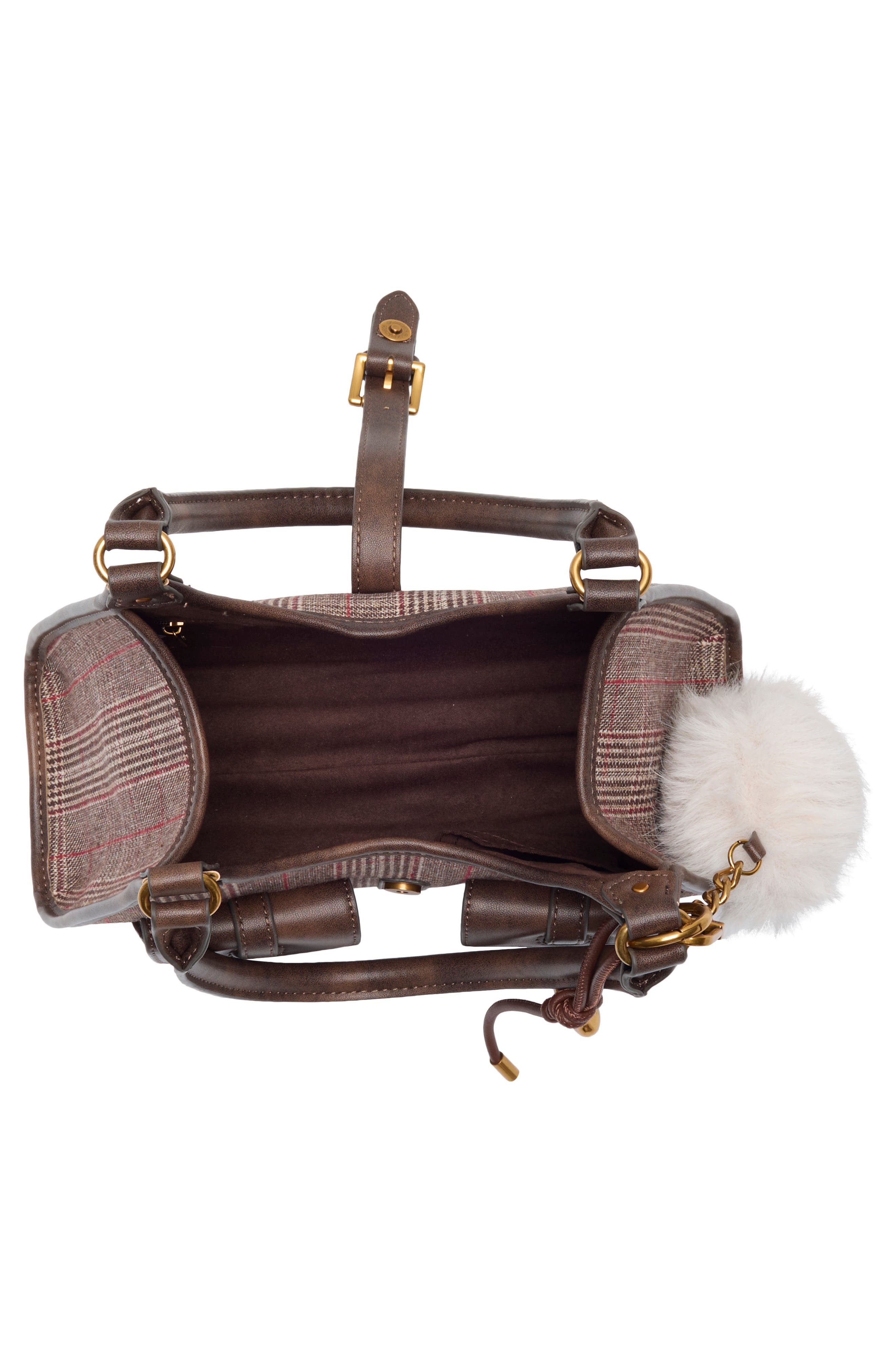 Virginia Top Handle Shoulder Bag, Alternate, color, BROWN HOUNDSTOOTH