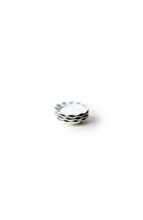 French Blue Sprout Ruffle Dessert Plates Set of 4