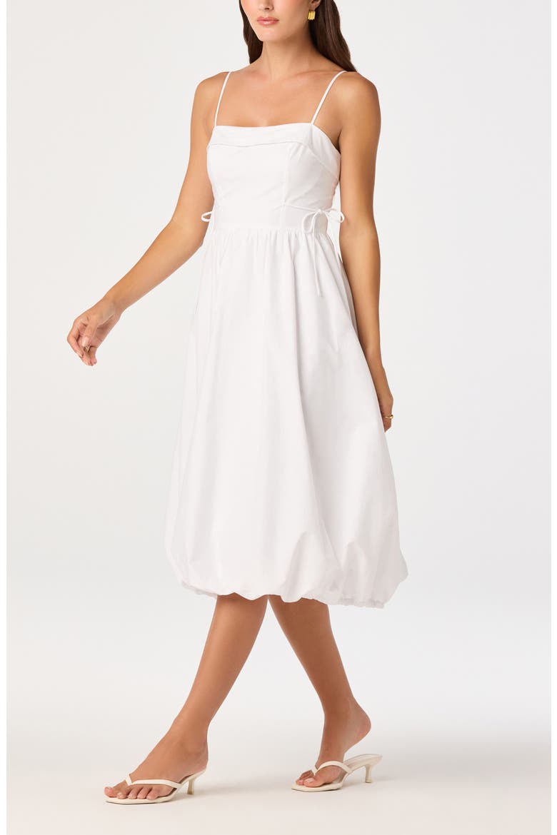 Dahlia Bubble Hem Cotton Sundress, Alternate, color, OFF WHITE