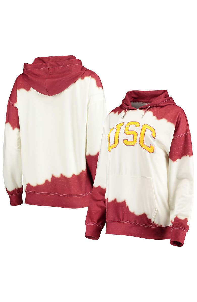 GAMEDAY COUTURE Women's Gameday Couture White/Cardinal USC Trojans For the Fun Double Dip-Dyed Pullover Hoodie, Main, color, 