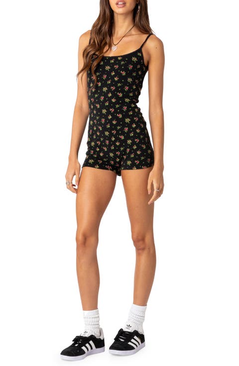Ditsy Floral Open Back Romper