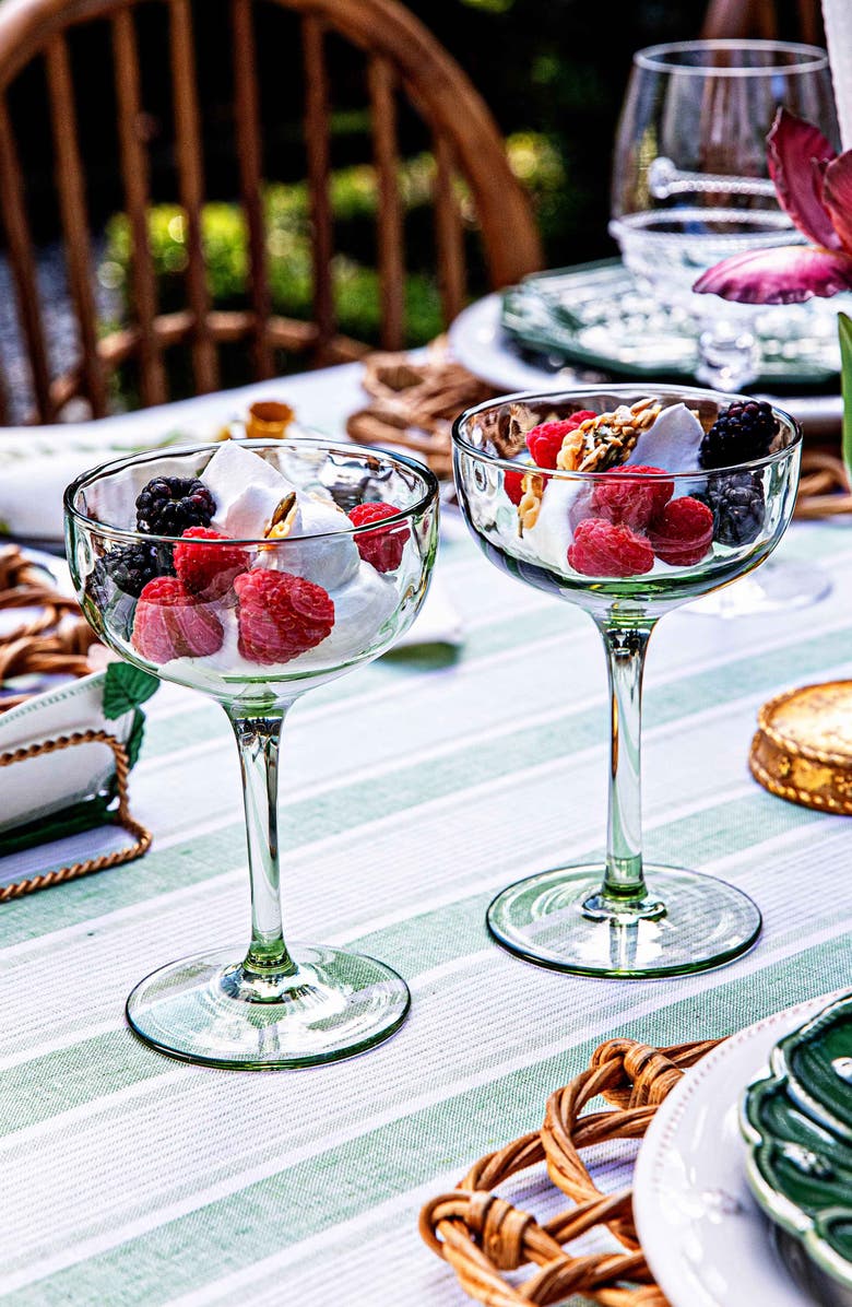 Juliska Puro Set of 2 Cocktail Coupé Glasses, Alternate, color, Basil