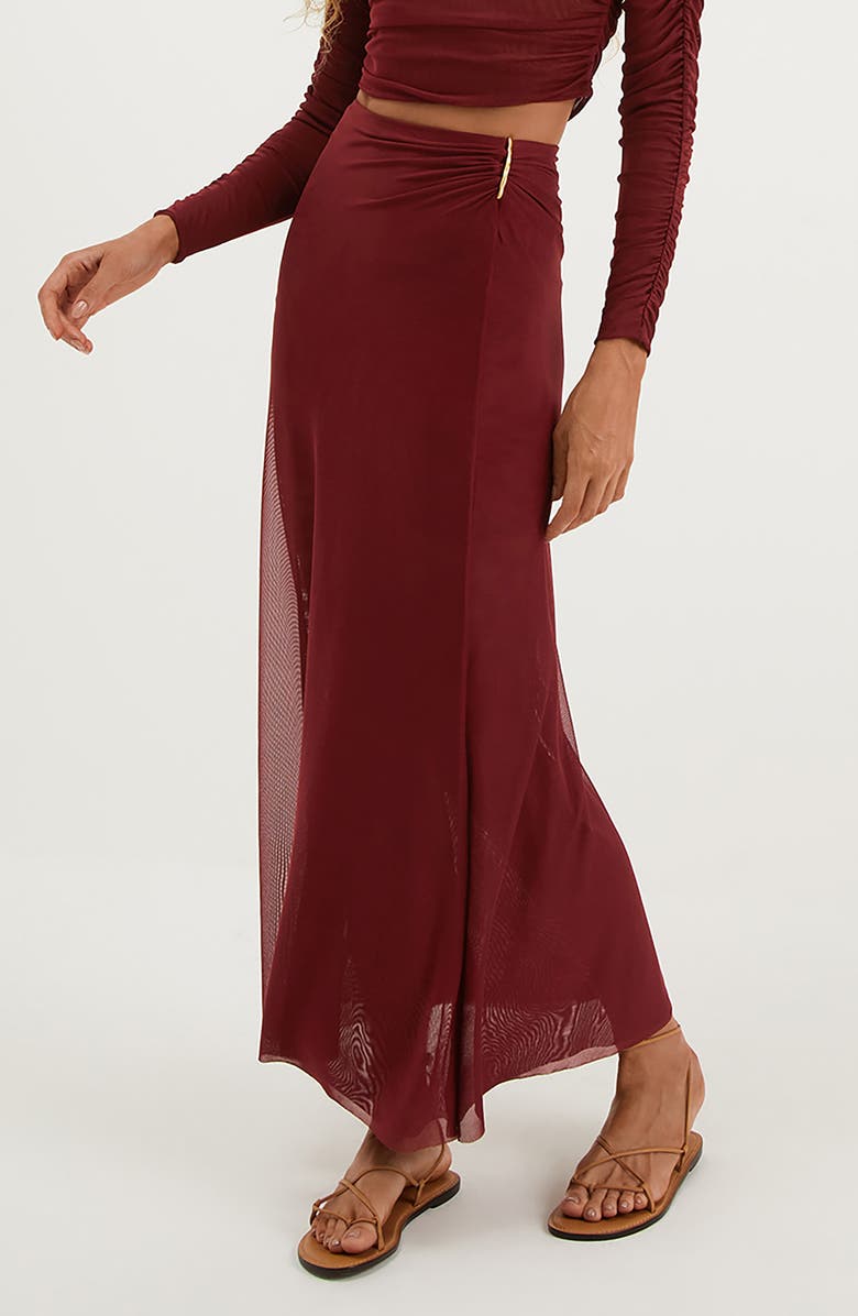 ViX Paula Hermanny Amira Cover-Up Maxi Skirt, Main, color, Red