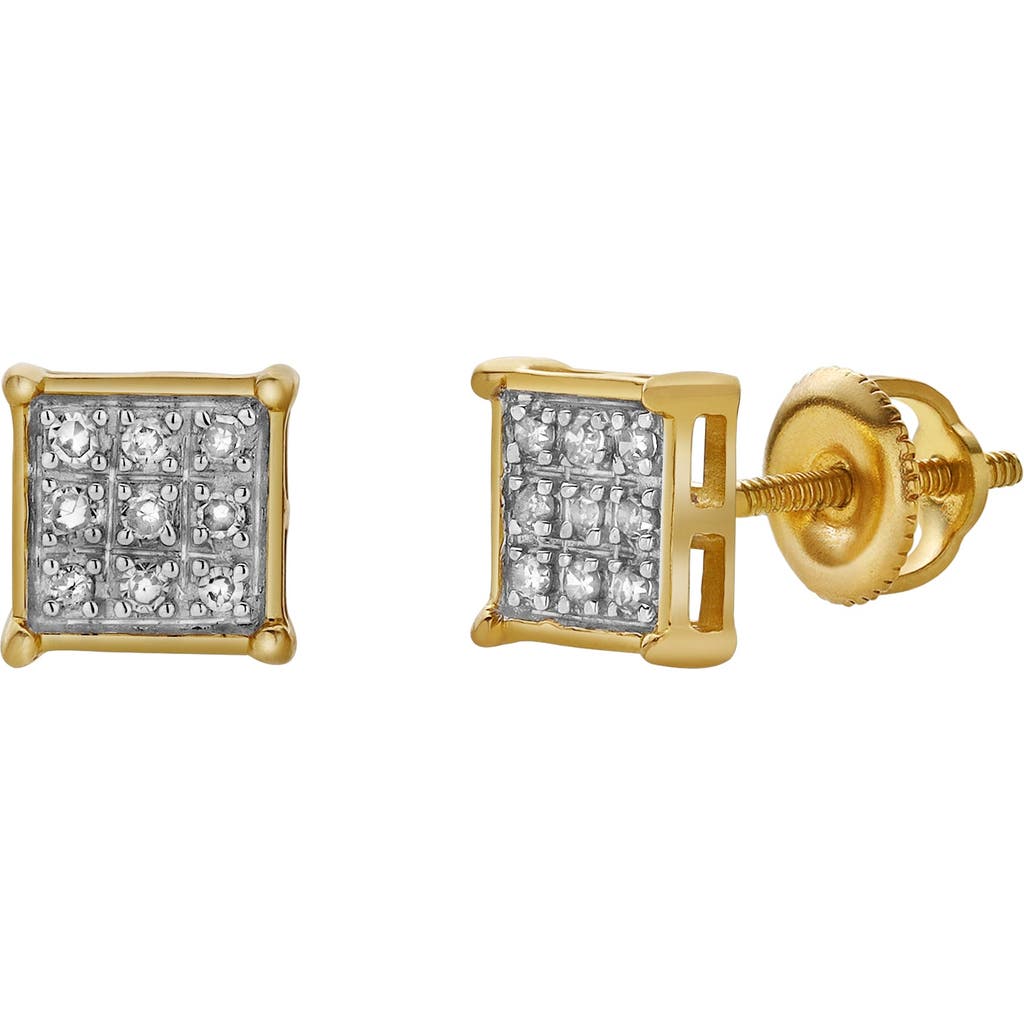 Luvmyjewelry Horizonte 10k Yellow Gold Diamond Unisex Earrings In 10k Yellow Gold